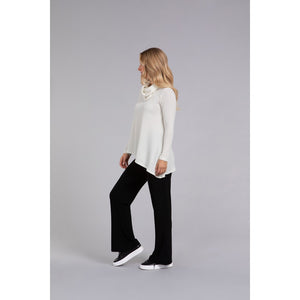Angle Cowl Neck Waffle Sweater, Long Sleeve K7317W-3