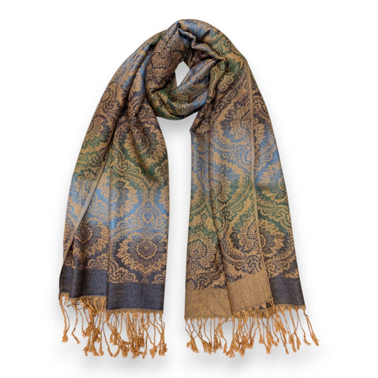 Ombre Print Pashmina Scarf: Navy