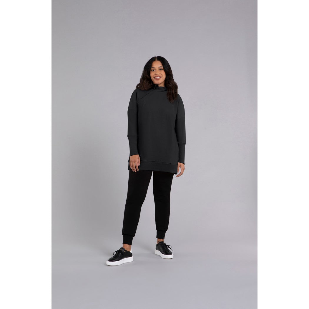 Bamboo Fleece Angle Zip Tunic, Long Sleeve Top BF4303-3
