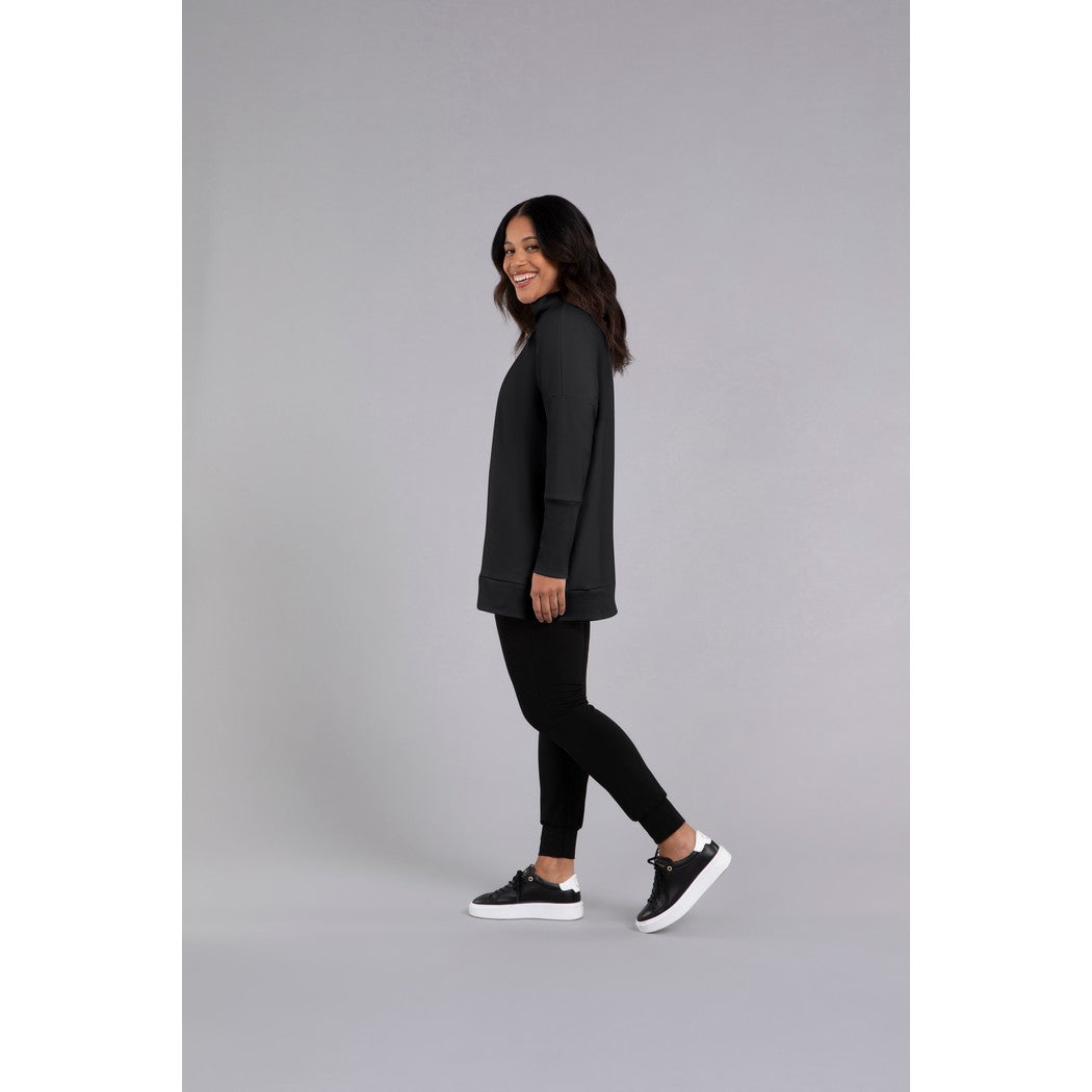 Bamboo Fleece Angle Zip Tunic, Long Sleeve Top BF4303-3