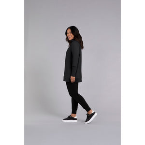 Bamboo Fleece Angle Zip Tunic, Long Sleeve Top BF4303-3