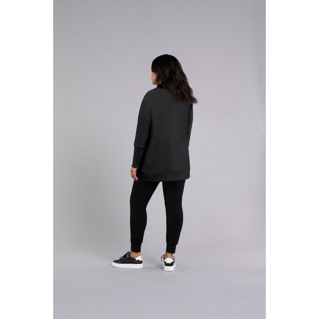 Bamboo Fleece Angle Zip Tunic, Long Sleeve Top BF4303-3