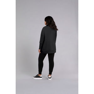 Bamboo Fleece Angle Zip Tunic, Long Sleeve Top BF4303-3