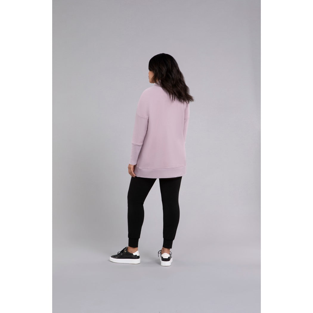 Bamboo Fleece Angle Zip Tunic, Long Sleeve Top BF4303-3