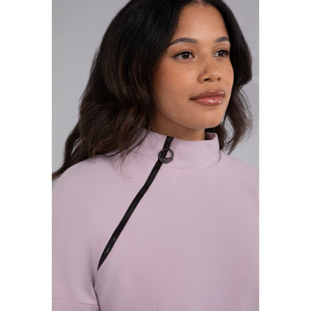 Bamboo Fleece Angle Zip Tunic, Long Sleeve Top BF4303-3