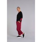 Load image into Gallery viewer, Bamboo Fleece Colour Block Cinch Top, Long Sleeve BF4204CB-3
