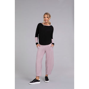 Bamboo Fleece Colour Block Cinch Top, Long Sleeve BF4204CB-3