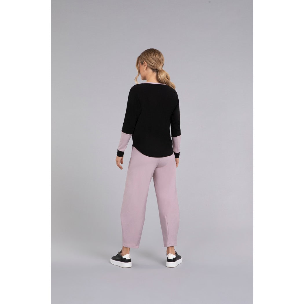 Bamboo Fleece Colour Block Cinch Top, Long Sleeve BF4204CB-3