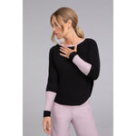 Load image into Gallery viewer, Bamboo Fleece Colour Block Cinch Top, Long Sleeve BF4204CB-3
