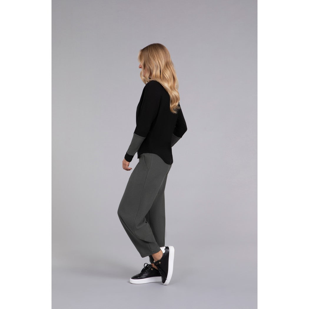 Bamboo Fleece Colour Block Cinch Top, Long Sleeve BF4204CB-3