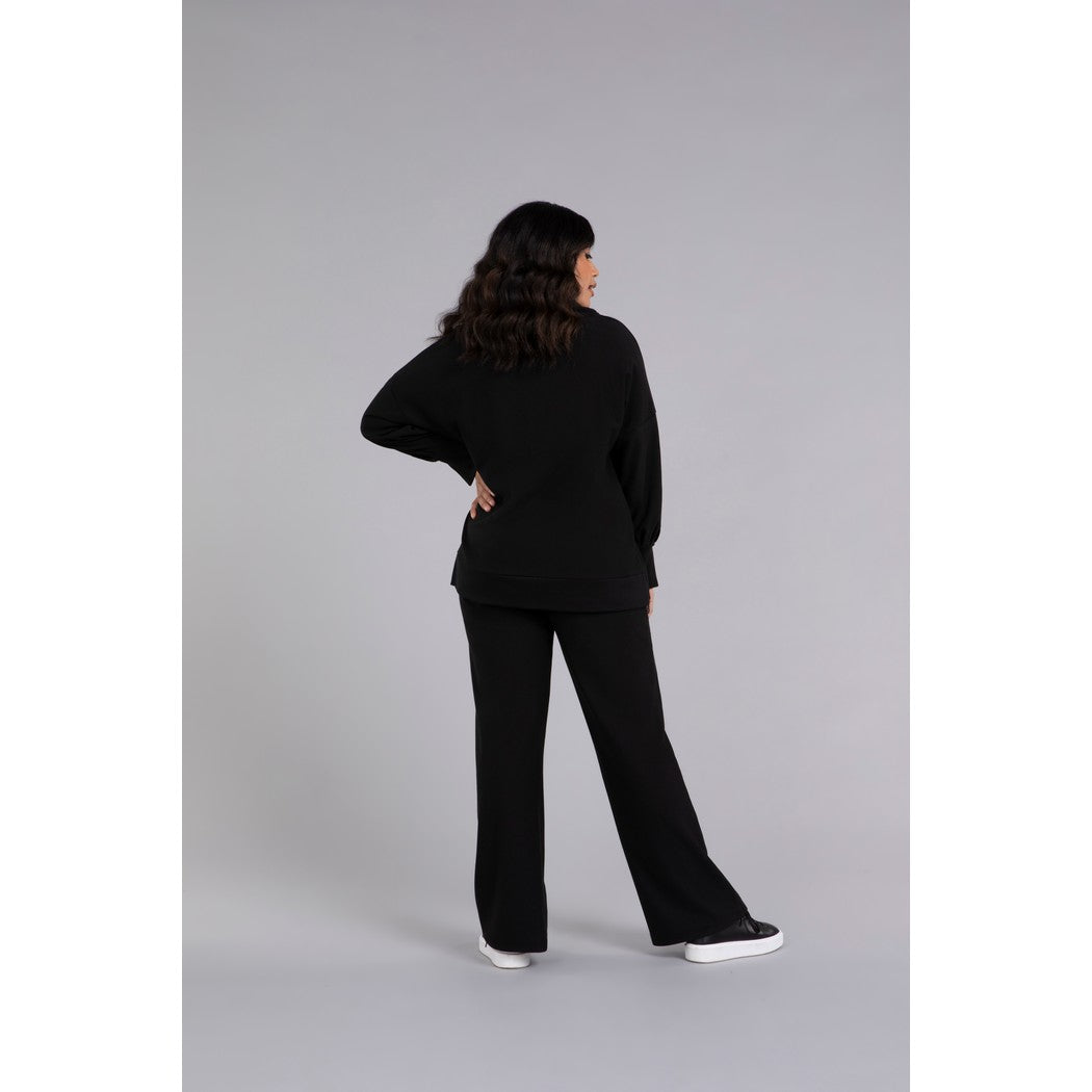 Bamboo Fleece Cowl Neck Pleat Sleeve Top, Long Slv BF4202-3
