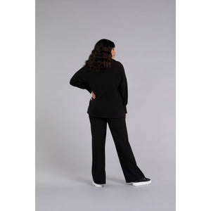 Bamboo Fleece Cowl Neck Pleat Sleeve Top, Long Slv BF4202-3