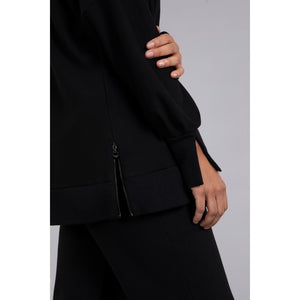 Bamboo Fleece Cowl Neck Pleat Sleeve Top, Long Slv BF4202-3