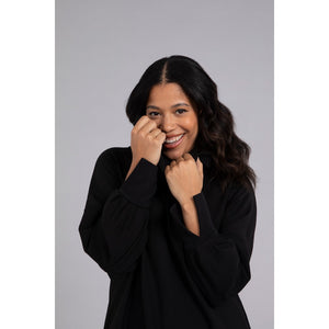 Bamboo Fleece Cowl Neck Pleat Sleeve Top, Long Slv BF4202-3