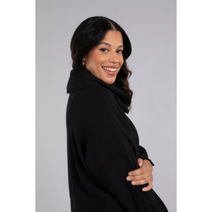 Bamboo Fleece Cowl Neck Pleat Sleeve Top, Long Slv BF4202-3