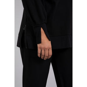 Bamboo Fleece Cowl Neck Pleat Sleeve Top, Long Slv BF4202-3