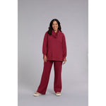 Load image into Gallery viewer, Bamboo Fleece Cowl Neck Pleat Sleeve Top, Long Slv BF4202-3
