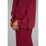 Load image into Gallery viewer, Bamboo Fleece Cowl Neck Pleat Sleeve Top, Long Slv BF4202-3
