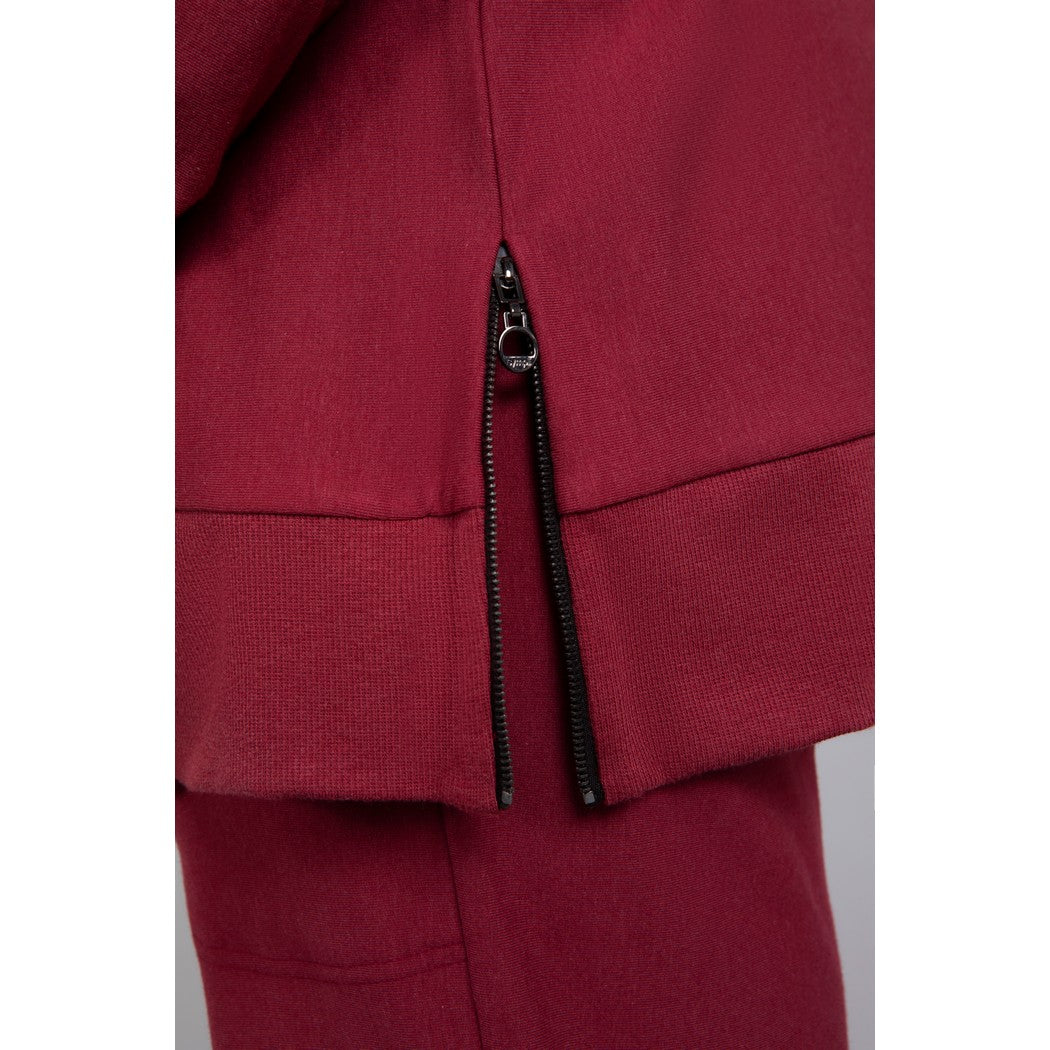 Bamboo Fleece Cowl Neck Pleat Sleeve Top, Long Slv BF4202-3