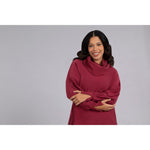 Load image into Gallery viewer, Bamboo Fleece Cowl Neck Pleat Sleeve Top, Long Slv BF4202-3

