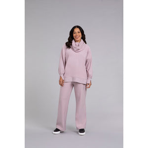Bamboo Fleece Cowl Neck Pleat Sleeve Top, Long Slv BF4202-3