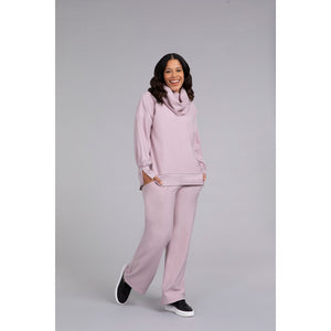Bamboo Fleece Cowl Neck Pleat Sleeve Top, Long Slv BF4202-3