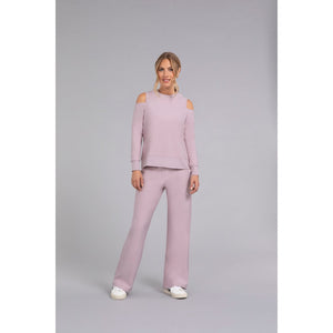Bamboo Fleece Cut Out Shoulder Top, Long Sleeve BF4203-3