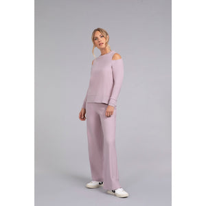 Bamboo Fleece Cut Out Shoulder Top, Long Sleeve BF4203-3