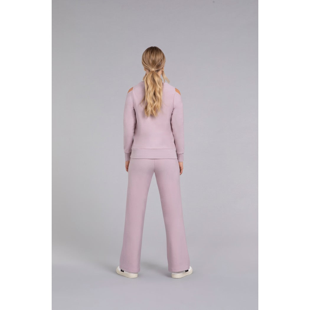 Bamboo Fleece Cut Out Shoulder Top, Long Sleeve BF4203-3