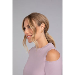 Bamboo Fleece Cut Out Shoulder Top, Long Sleeve BF4203-3