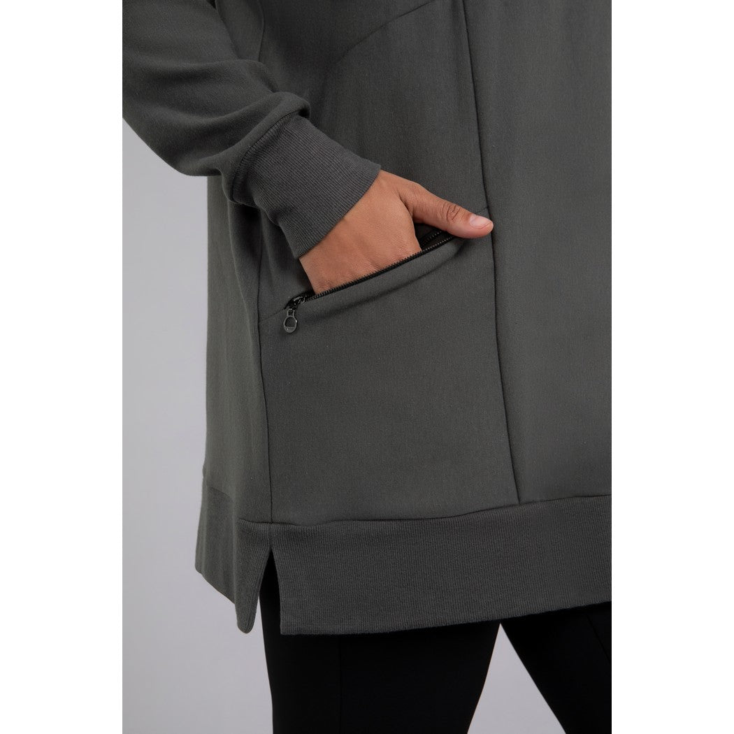 Bamboo Fleece Zip Collar Tunic, Long Sleeve Top BF4302-3