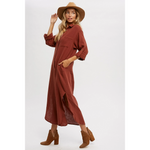 Load image into Gallery viewer, Button-Up Maxi Shirt w/Pockets Dress D01138
