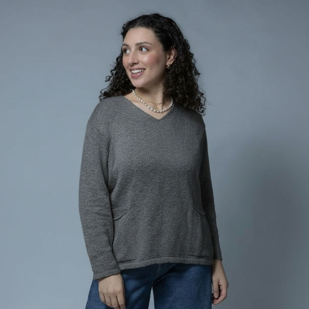 V-Neck Cotton Sweater 2020