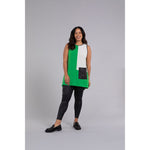 Load image into Gallery viewer, Colour Block Patch Pocket Sleeveless Tunic Top 21205CB
