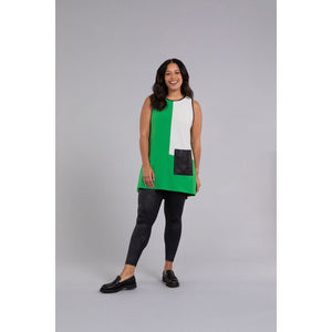 Colour Block Patch Pocket Sleeveless Tunic Top 21205CB
