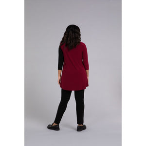 Colour Block Patch Pocket Tunic, 3/4 Sleeve Top 23201CB-2