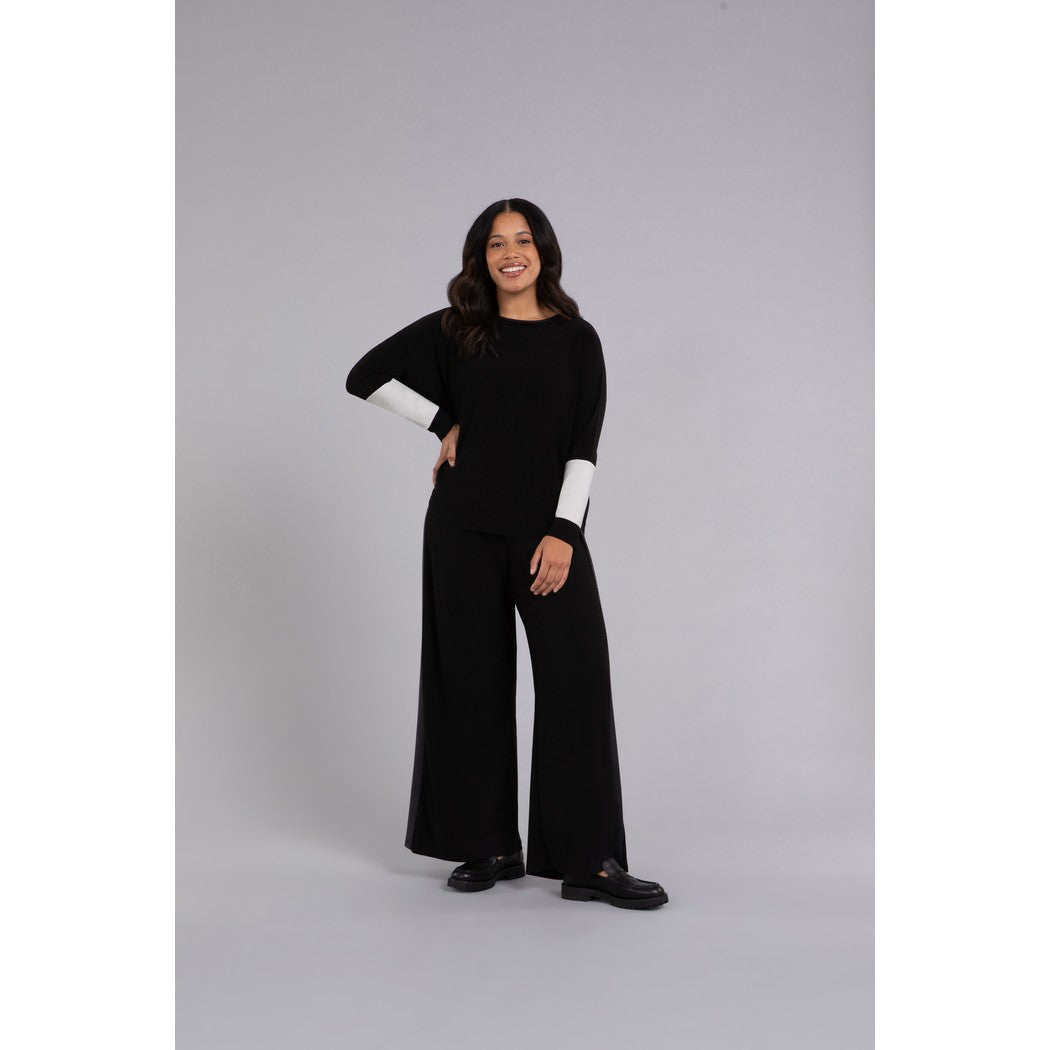 Colour Block Sleeve Nu Cinch Top, Long Sleeve Top 22279CB-3