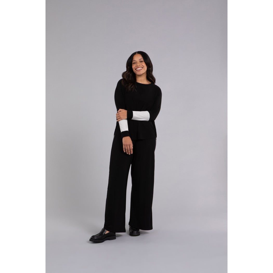 Colour Block Sleeve Nu Cinch Top, Long Sleeve Top 22279CB-3