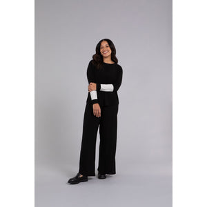 Colour Block Sleeve Nu Cinch Top, Long Sleeve Top 22279CB-3