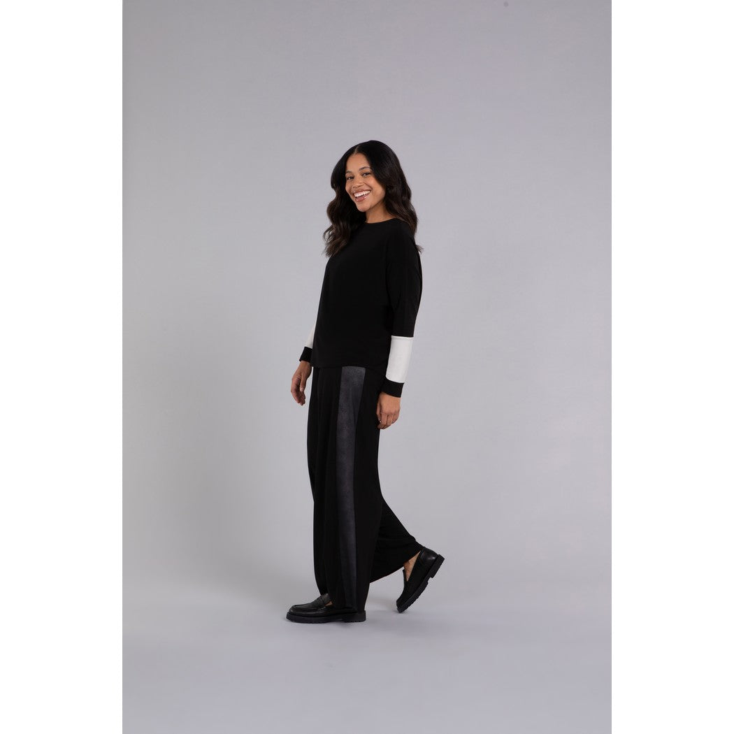 Colour Block Sleeve Nu Cinch Top, Long Sleeve Top 22279CB-3