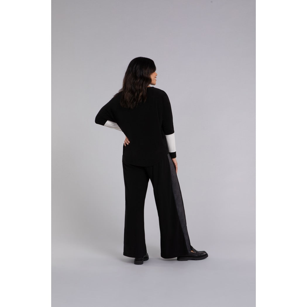 Colour Block Sleeve Nu Cinch Top, Long Sleeve Top 22279CB-3