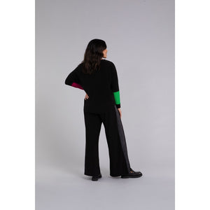 Colour Block Sleeve Nu Cinch Top, Long Sleeve Top 22279CB-3