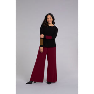 Colour Block Sleeve Nu Cinch Top, Long Sleeve Top 22279CB-3