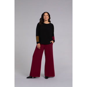 Colour Block Sleeve Nu Cinch Top, Long Sleeve Top 22279CB-3
