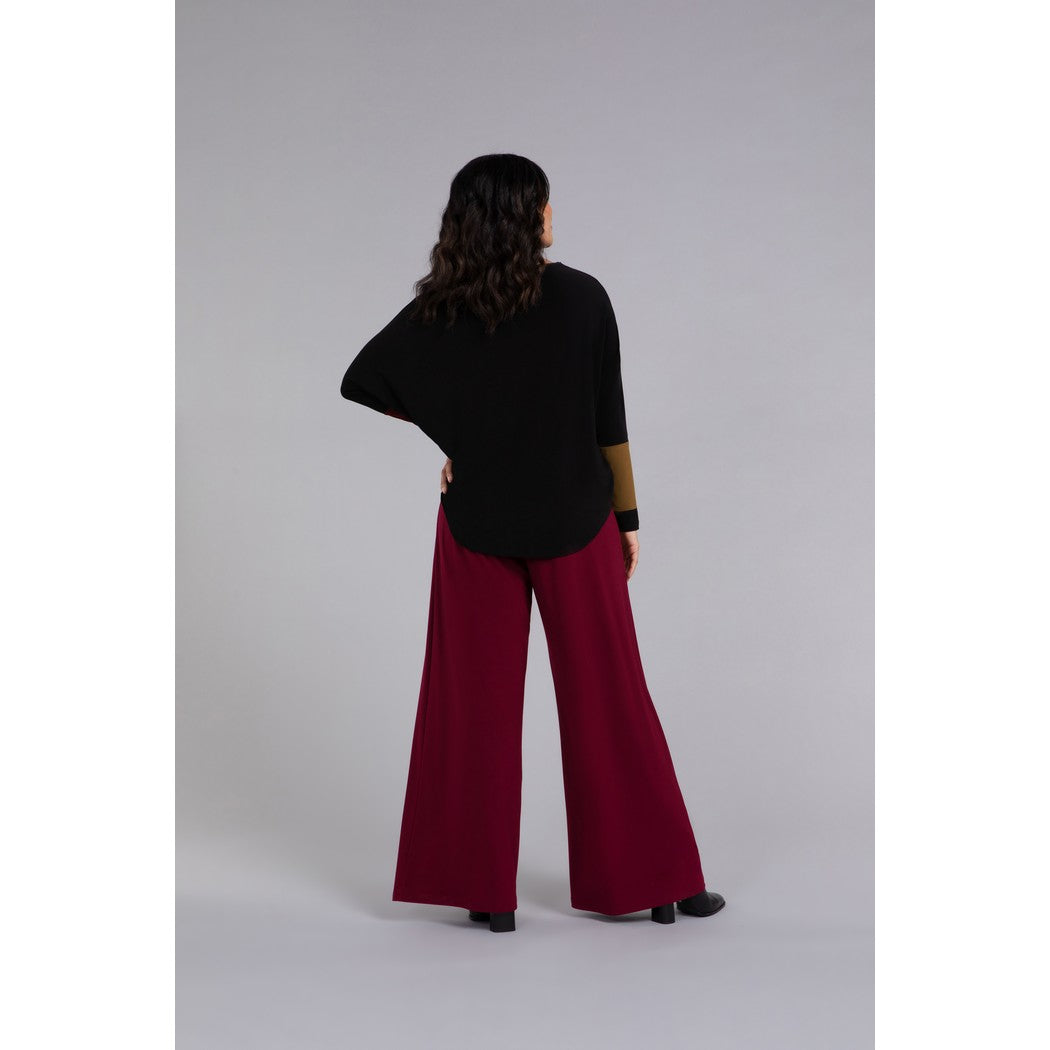Colour Block Sleeve Nu Cinch Top, Long Sleeve Top 22279CB-3