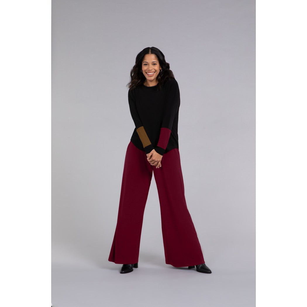Colour Block Sleeve Nu Cinch Top, Long Sleeve Top 22279CB-3