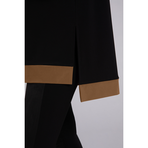 Colour Block Step Hem Tunic, Long Sleeve Top 23200CB-3