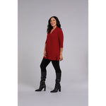 Load image into Gallery viewer, Deep V Tunic, 3/4 Sleeve Top 23202-2
