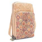 Load image into Gallery viewer, Natural Cork Crossbody double Zipper Wallet with Phone Compartment Handbag BAGD468
