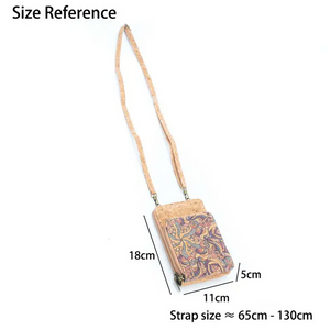 Natural Cork Crossbody double Zipper Wallet with Phone Compartment Handbag BAGD468